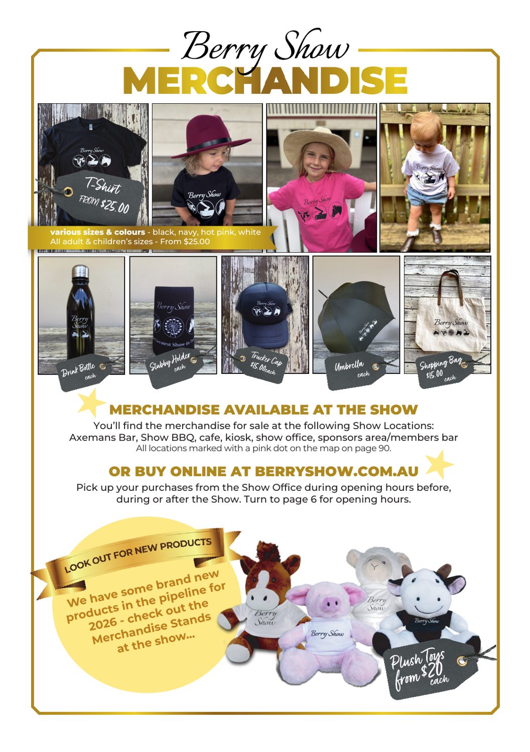 Berry Show merchandise page