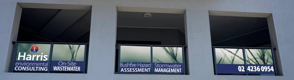 Harris Environmental Consulting window signage
